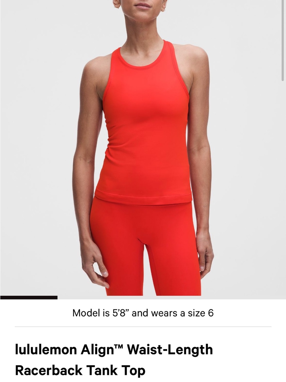 lululemon athletica Waist-Length Racerback Tank Top - Red